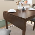 thumbnail image 4 of UHOMEPRO Extendable Dining Table for 4, Modern Wood Folding Kitchen Table with Rubberwood Legs, Farmhouse Drop Leaf Dining Room Table for Kitchen, Breakfast Nook, Brown, 4 of 7