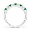 thumbnail image 2 of ANGARA Natural Shared Prong Emerald and Diamond Half Eternity Ring in 14K White Gold for Women (Size-2.5mm) | May Birthstone, Birthday, Anniversary, Jewelry Gift for Women | Natural Emerald Ring, 2 of 8