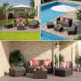thumbnail image 2 of Jolifa 5 Piece Outdoor Patio Furniture Set, Wicker Sectional Sofa with Glass Table & Cushions, All-Weather Conversation Set for Patio, Backyard, Balcony, Gray, 2 of 10