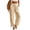 AK14_Khaki, variant on Resicozy Linen Pants Women Beach Vacation High Waist Elastic Drawstring Straight Leg Long Trousers with Pockets Cuffed Hem Red XL