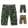 thumbnail image 1 of Shorts de Course Hommes Camo Bermuda Camouflage avec Poche Cargo de Travail Vert Armée 36, 1 of 3