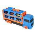 thumbnail image 4 of Camión transportador de juguete con 6 coches de aleación, coche de transporte de juguete con pista plegable y asa para niños y niñas, 4 of 14