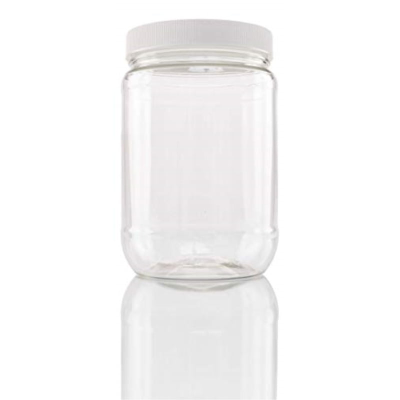 1L plastic jar with leak proof screw lid Clear PET with white screw lid  Food