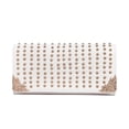 thumbnail image 1 of Premium Large PU Leather Studded Front Flap Clutch Bag Handbag, 1 of 5