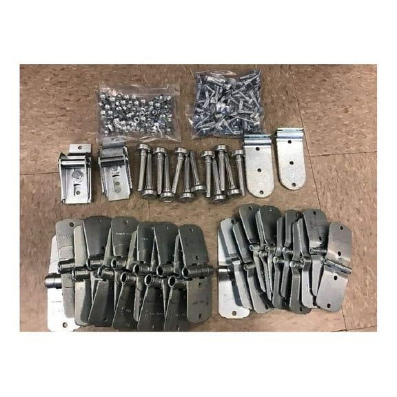 44-Piece Door Repair Kit - Box Truck Roll Up Door Hinges   Hardware - 1" Carriage Bolts & Lock Nuts - Overhead Door Replacement Parts - Whiting New