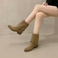 thumbnail image 3 of Leozcaa Women's Knee High Boots Suede Flat Pointed Toe Stretchy Slouchy Boots Side Zipper Dress Tall Boot, 3 of 9