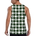 thumbnail image 3 of Easygdp Green White Christmas Tree Lumberjack Plaid Men's Tank Top, Sleeveless Muscle T Shirts, Breathable, Quick-Dry, Loose for Gym, Running, Fitness - Small, 3 of 9