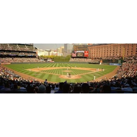 Camden Yards Baseball Game Baltimore Maryland USA Canvas Art - Panoramic Images...