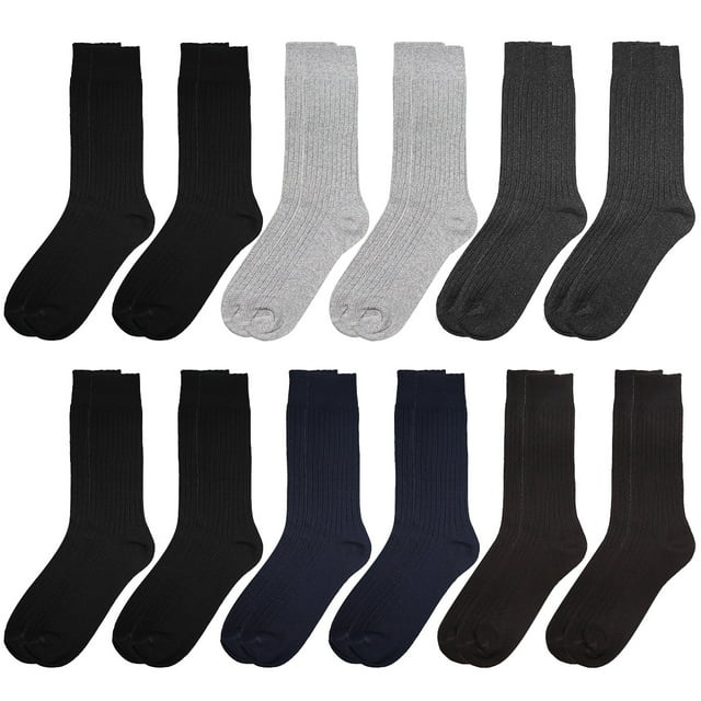 12 Pairs Men Dress Socks Size 1013 Assorted Colors