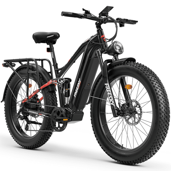 FREESKY 3000W Electric Bike for Adults, 37MPH & 95Miles Range, Dirt All-Terrain Electric Bicycle, 48V 25Ah Removable Battery,26" Fat Tire Full Suspension Mountain Ebike, UL2849 Certified by TÜV
