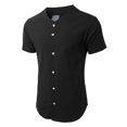 thumbnail image 2 of Ma Croix Men's Baseball Solid Plain Button Down Jersey Active Sportswear, 2 of 6