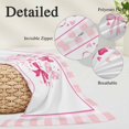 thumbnail image 2 of Valentine's Day Pillow Covers, Linen Long Throw Pillow Case, Pink Bows Romantic Love Heart Checkered Holiday Pillow Protector Decorative Cushion Cover for Living Room/Bedroom 24" x 36", 2 of 8
