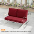 thumbnail image 2 of Ensemble de Coussins d'Extérieur pour Causeuse Rouge Vin, 3 Pcs, Coussins d'Assise en Mousse de 48 Pouces d'Épaisseur et 2 Coussins de Dossier, Polyester Résistant à la Décoloration pour Patio, Jardin, Véranda et Meubles d'Intérieur, Housses Amovibles, 2 of 7