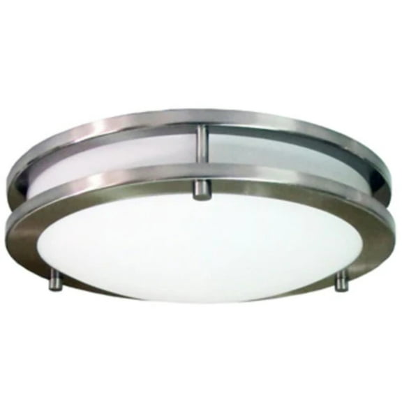 HomeSelects Saturn 2-Light Brushed Nickel Flush Mount Ceiling Light