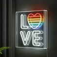 thumbnail image 6 of LOVE 15" Square Contemporary Glam Acrylic Box USB Operated LED Neon Light, White/Rainbow, 6 of 7