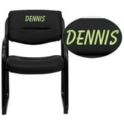Flash Furniture Personalized Black LeatherSoft Executive Side Reception Chair with Sled Base