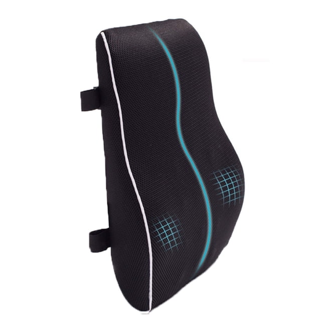 Almohada de apoyo lumbar para aliviar el dolor de espalda, espuma viscoelástica de alta densidad con funda extraíble y lavable para uso en la oficina, el automóvil y el hogar