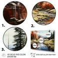 thumbnail image 3 of Designart "Majestic Reflections in Green Orange Mountains" Landscapes Floater Framed Wall Decor, 3 of 7