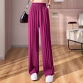 thumbnail image 2 of Timegard Fromal Pants for Women Plus Size Straight Leg Elastic High Waist Ruched Business Casual Loose Pants, 2 of 5