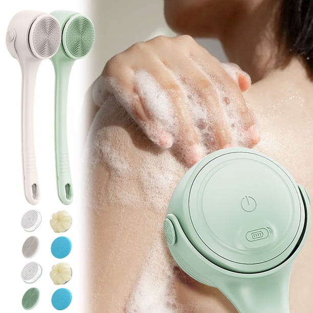 Cepillo de ducha eléctrico con mango largo y ergonómico, fregadora