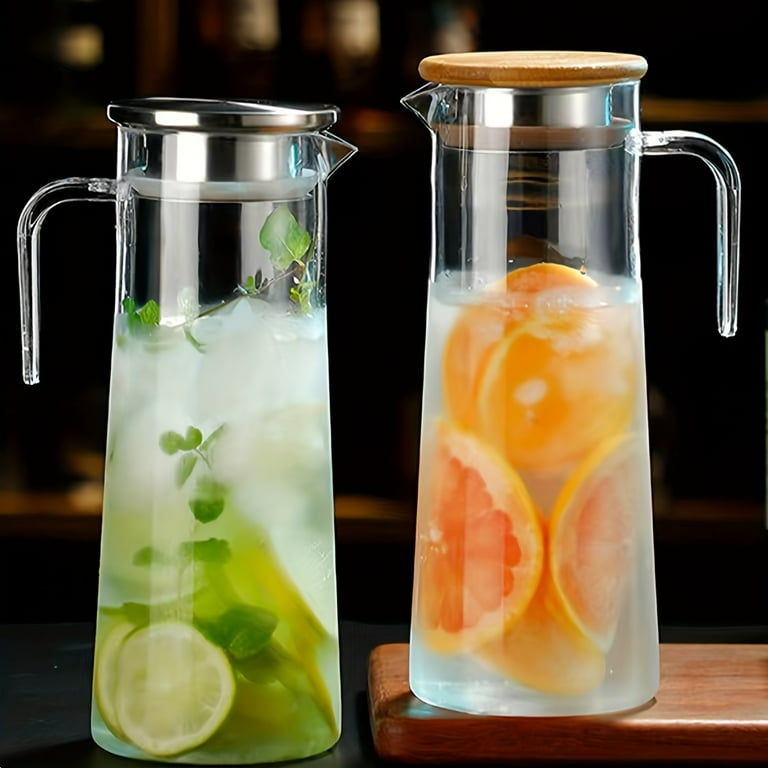 1pc, Water Pitcher With Lid, 37.1oz/54.1oz Heavy Duty Drink Picher