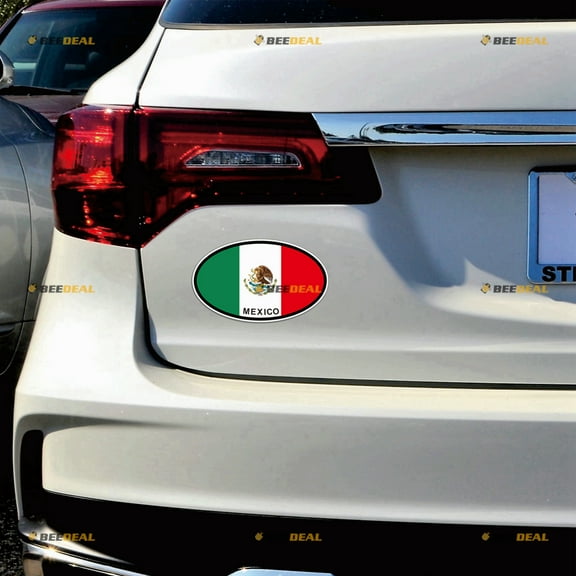 Flag of Mexico Car Magnet Mexican Magnetic Sticker Decal - 2 Pack Reflective 4" - for Truck Door Fridge Reusable Waterproof