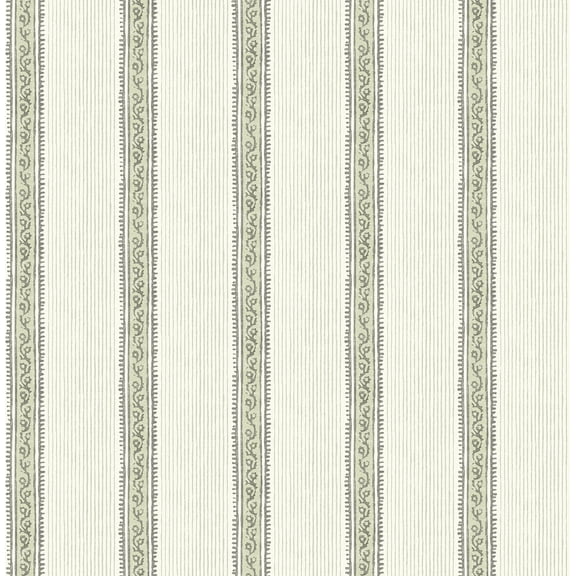 Chesapeake Mandevilla Green Vine Stripe Wallpaper