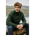 thumbnail image 2 of SAOL Aran Irish Fisherman Sweater Men's 100% Merino Wool Zip Neck Cable Knit Cardigan Made in Ireland, 2 of 5
