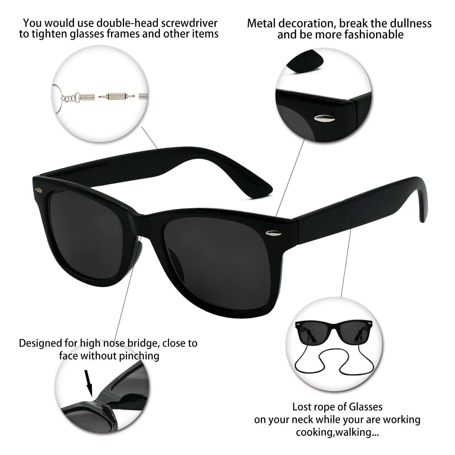OCCI CHIARI Reading Sunglasses Women UV Protection Outdoor Reader Blue Light Blocking Glasses(Black, 175) with Arylic Lens,Not Bifocals