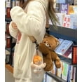 thumbnail image 3 of Adorable Raccoon Plush Backpack for Autumn Winter: New Fashionable Stuffed Animal Shoulder Crossbody Bag, Perfect Birthday Gift - Dark Brown, Small Size (27cm Height, 36g Weight), 3 of 6