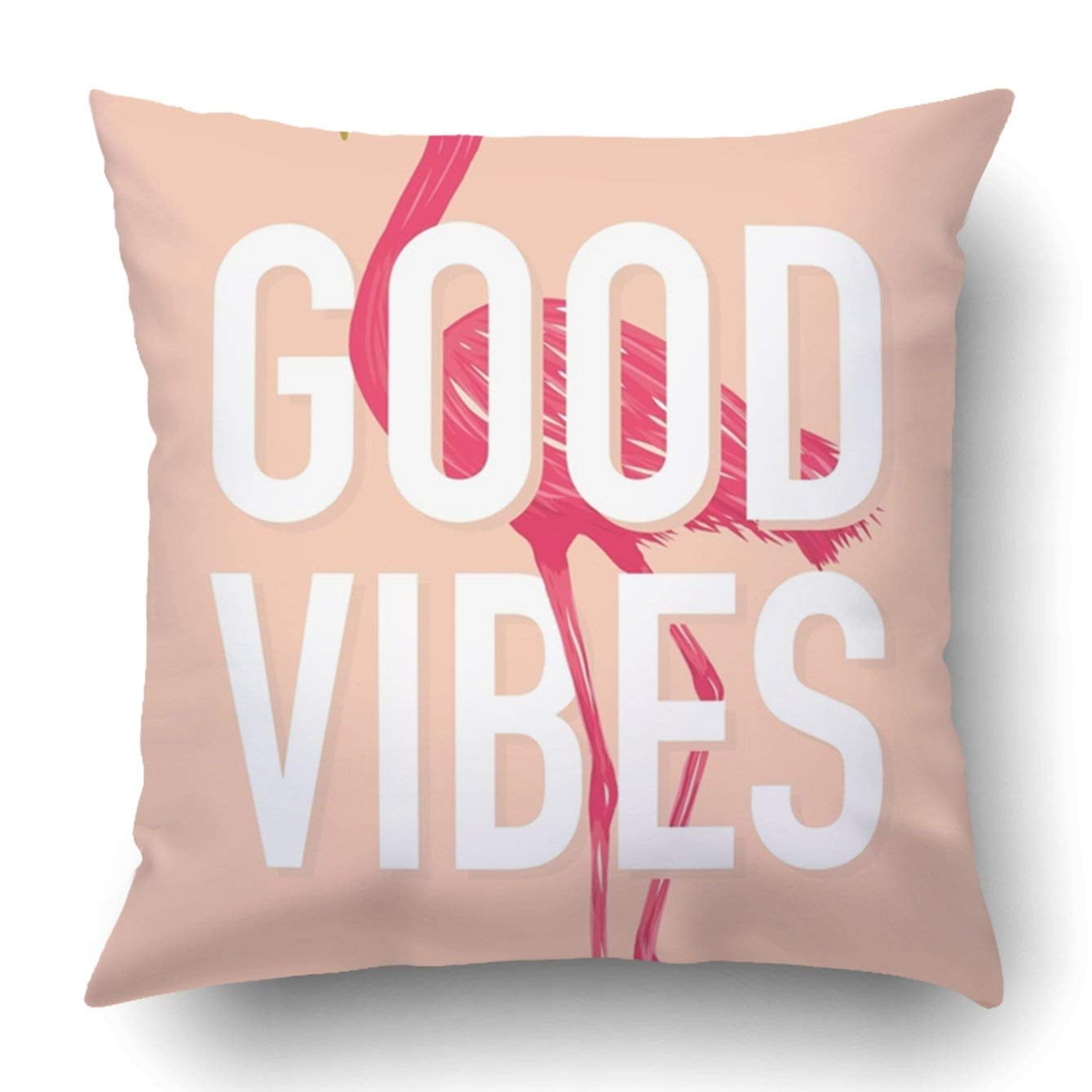 BPBOP Good Vibes Art Design Pillowcase Throw Pillow Cover Case 16x16 inches