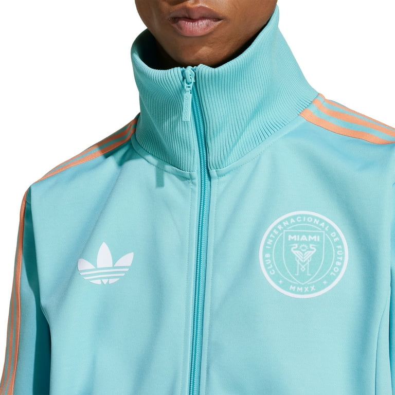 Men's adidas Originals Aqua Inter Miami CF 2024 Anthem Full-Zip