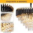thumbnail image 5 of Modern Crystal Chandeliers 5 Tiers Black and Gold Pendant Light Fixtures, 10 Lights Black Modern Chandeliers for Living Room Dining Room Bedroom Kitchen, 5 of 7