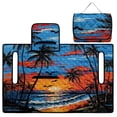 thumbnail image 5 of Pzuqiu Tropical Sunset Palm Quilted Golf Cart Seat Cover | 2-Person Non-Slip Protector with 4 Pockets | Compatible with EZGO Yamaha Club Car, 5 of 9