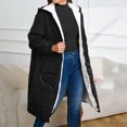 thumbnail image 5 of YYDGH Womens Winter Long Coats Sherpa Fleece Lined Puffer Down Jacket Oversized Parka Coat Outerwear with Hood, 5 of 9