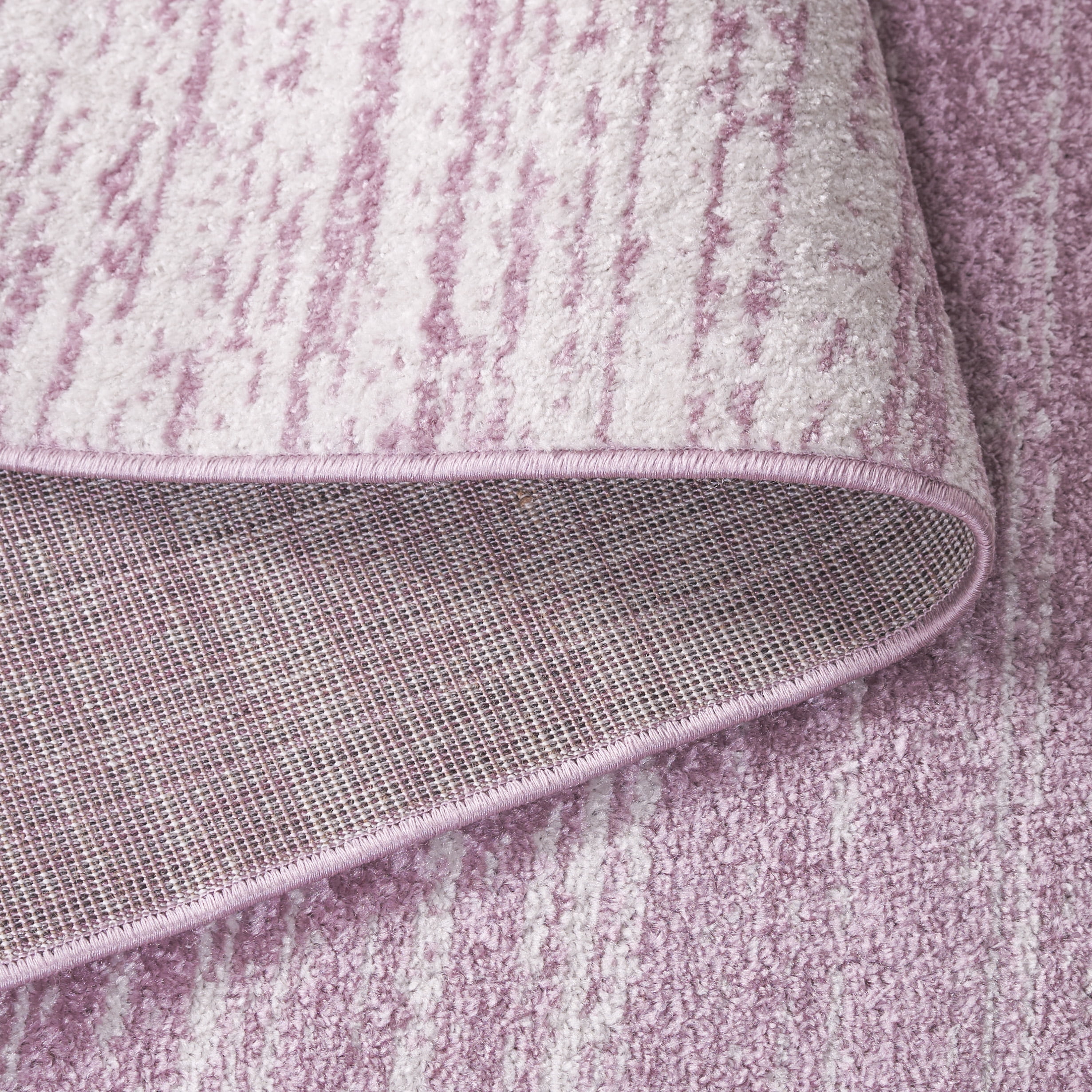 SAFAVIEH Adirondack Esmond Striped Area Rug, Cream/Purple, 4' x 4' Round - Modern Design, Cream & Purple, Ideal for Living Room, Bedroom, Dining Space