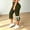 Army Green, variant on Women’s Single-Bow Split Flared Capri Pants, High-Rise Waist & Stretch Fit for Fresh Early Dawn Outdoor Morning Jogs Blue L