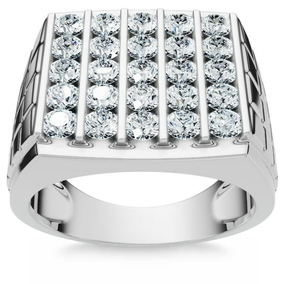 Pompeii 2Ct Diamond Men's Wedding Anniversary Ring 10k Gold Lab Grown (F/G,VS1-VS2)