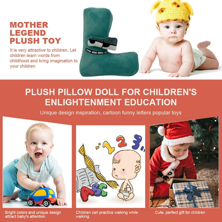 Alphabet Lore Plush Toy Cartoon Letter Throw Pillow Doll Children's  Enlightenment Education Doll Christmas Gift