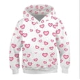 thumbnail image 3 of Hiijoy Toddler Girls Oversized Hoodies Casual Heart Print Pullover Sweatshirts, White, 3 of 3