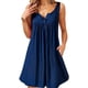 thumbnail image 3 of Vestido de mujer plisado botón chaleco camiseta casual bolsillo tanque vestido, azul marino, XXL Inevent AP002060-40, 3 of 6