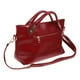 thumbnail image 1 of Bolso de mano vintage de lujo para mujer, de piel auténtica encerada, tipo bandolera (rojo oscuro), 1 of 5