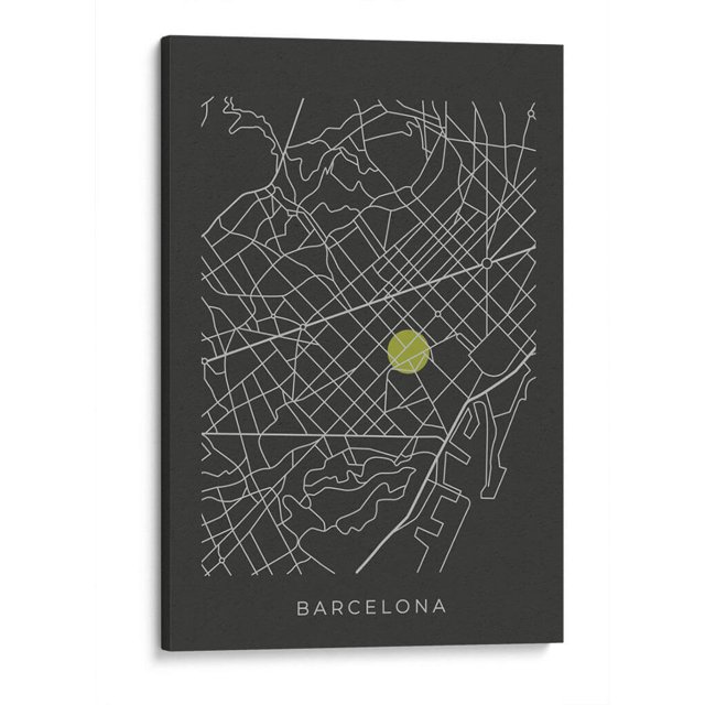 Cuadro decorativo - BCN map, Grau Project 60x90 Canvas Lab Mapas,