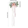 thumbnail image 2 of Japceit Wedding Aisle Chair Back Decor, Simulated Flower Arrangement with Ribbon, Church Ceremony Pew Decoration for Reception Banquet Hall, 2 of 5
