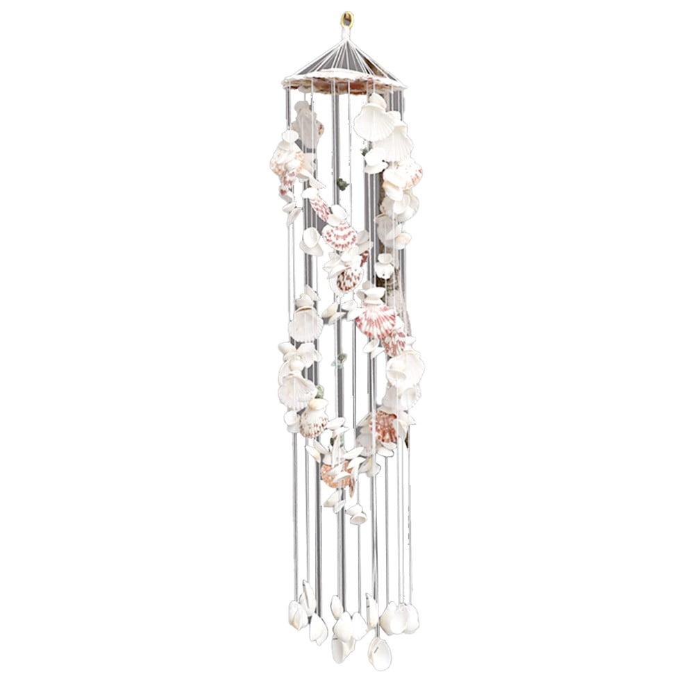 Gesuoke Shell Wind Chime Ornament Beach Out Door Decor Seashell Hanging Wind-bell Out Door Decoration Conch Window Home Supply