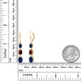 thumbnail image 6 of Gem Stone King 18K Yellow Gold Plated Silver Blue Created Sapphire 3 Stone Dangle Earrings for Women (6.20 Cttw, Gemstone September Birthstone, Oval 8X6MM, 7X5MM and 6X4MM), 6 of 6
