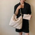 thumbnail image 3 of Quilted Tote Bag for Women Puffer Bag Quilted Hobo Bag Lightweight Quilted Padding Shoulder Bag Puffy Nylon, 3 of 6