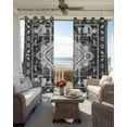 thumbnail image 4 of Gray Boho Ethnic Blackout Curtains 63 Inches Length, Vintage East Oriental Tribal Antique Window Treatment Thermal Insulated Drapes for Bedroom Living Room 2 Panels 104x63 Inches, 4 of 8