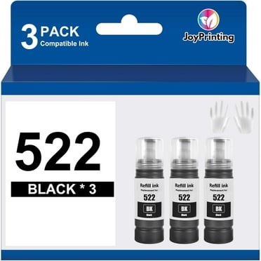 Refil Ink Replacement for Epson 522 Black Ink Epson T522 522 Ink Refill Bottles Work for Epson ET-2720 ET-2800