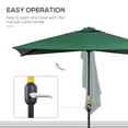 thumbnail image 4 of Outsunny 8ft Half Umbrella Outdoor Balcony Parasol w/ 5 Ribs Green, 4 of 10